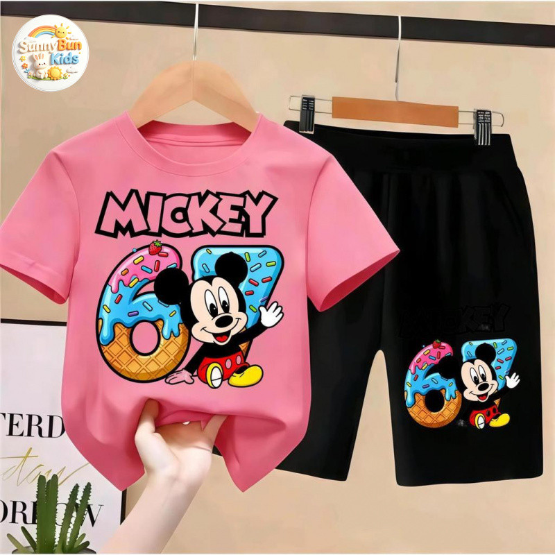 [COD] la|  ชุดเด็กรุ่นใหม่ปี 2026, SIX SEVEN Mickey Mouse Minnie Mouse ฮิตมากใน ,  ชุดเด็กทารก, ชุดสองชิ้น, นุ่มสบายผ้าน
