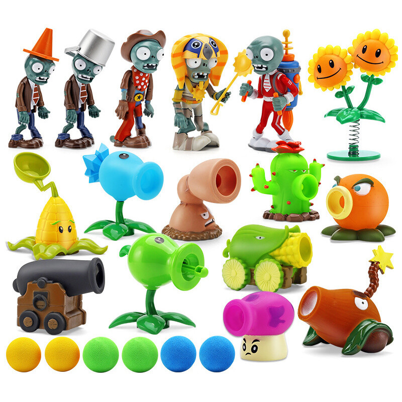 Plants vs Zombies Peashooter Zombie Army FUNCTIONAL Action Figure ของเล่นเด็ก UK