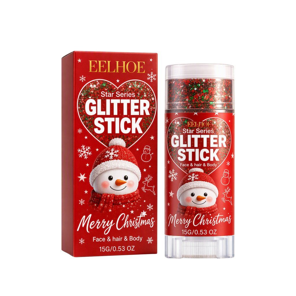 ปลาไหล คริสต์มาส Body Glitter Stick Clear Fine Glitter Party บรรยากาศ Stick แบบพกพา Soft Glitter Sti