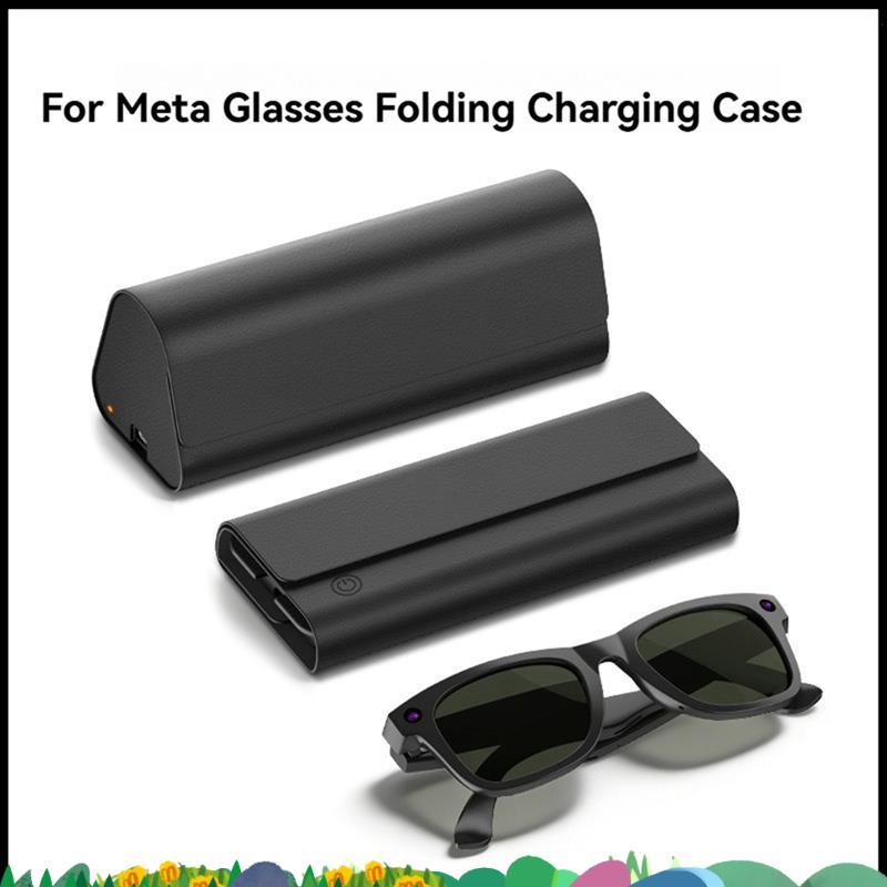 Super สําหรับ Meta AI แว่นตาไร้สายชาร์จ 2000mAh แบตเตอรี่สําหรับ Meta แบบพกพากล่องเก็บแว่นตา