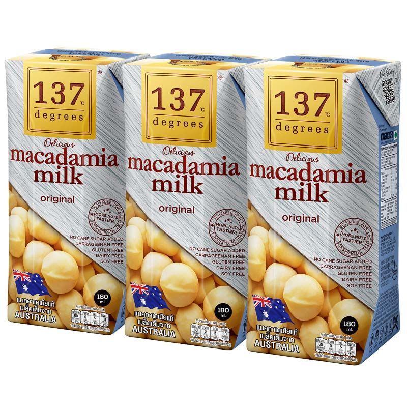 137ดีกรีน้ำนมแมคาเดเมียผสมเมล็ดทานตะวัน 180มล.แพค 3 137 Degrees Macadamia 180X3 [หมายเลขบาร์โค้ด 8859636810895 ]