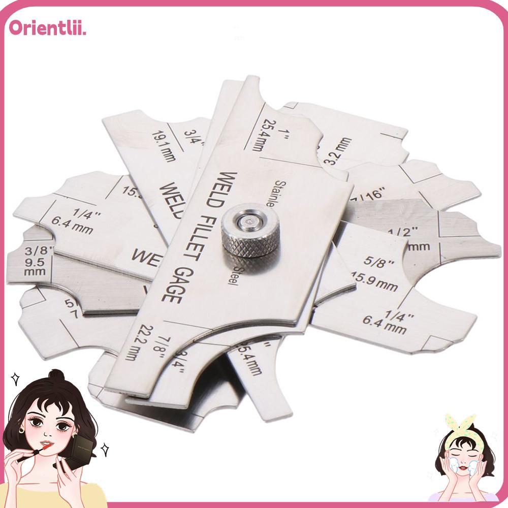 ORIENTTK 7PCS Weld Fillet Gages Set, MG-11 Metal Welding Gauge, Ulnar Welding Gauge MM & นิ้ว 1/8 - 