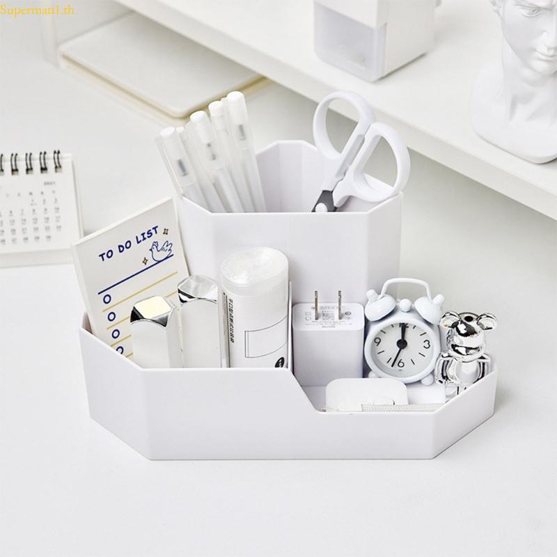 Desk Organizer,Desktop Organizers Pen Holder for w/ 3 Compartments for Office Sc