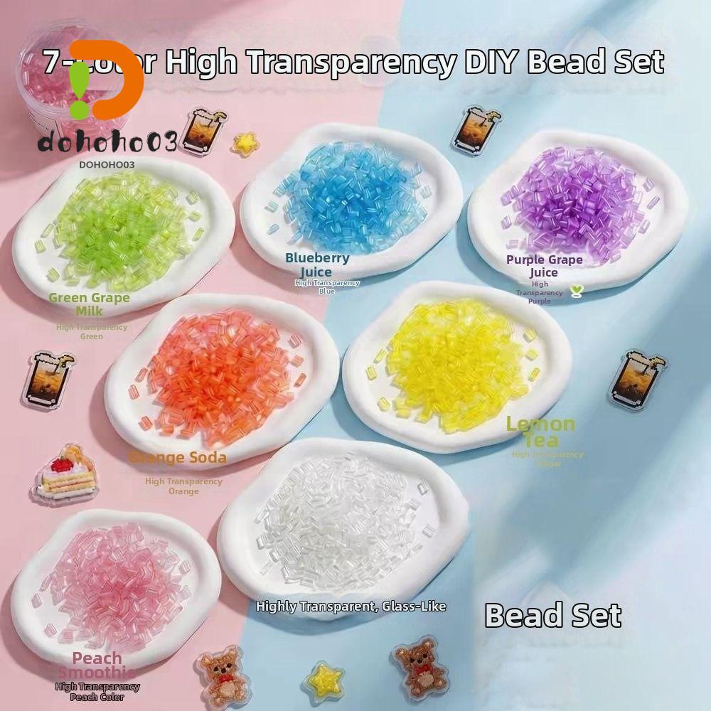 DOHOHPH Handmade DIY Perler Bead, Handmade Heat Press Glass-Colored Perler Bead, 2.6mm High-Transpar
