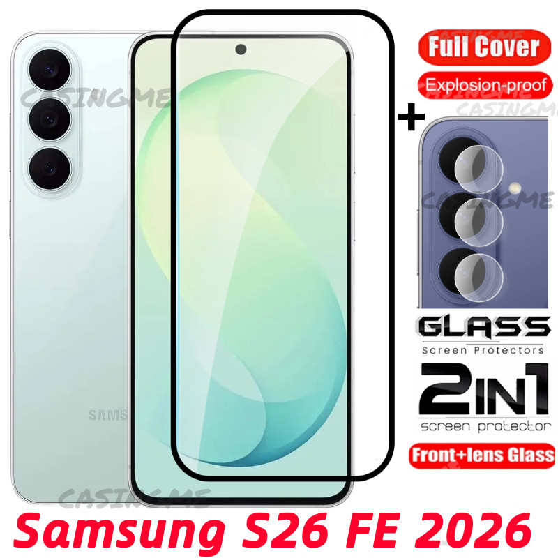 SAMSUNG สําหรับSamsung S26 FE 2026 ป้องกันหน้าจอโปร่งใสคลุมทั้งหมดฟิล์มสําหรับSamsung Galaxy S26 FE S 26 26S S26FE S26 Plus + Ultra 4G 5G 2026 กระจกนิรภัยเลนส์กล้อง
