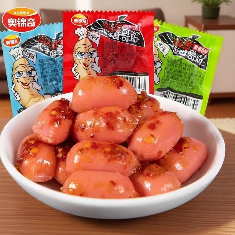 奥锦奇大拇哥肠小腿肠迷你台式烤肠腿肠子弹肠小肉枣热狗2608028 Ao Jin Qi Mini Tabletop Sausages: Large Sausages, Small Sausages, 