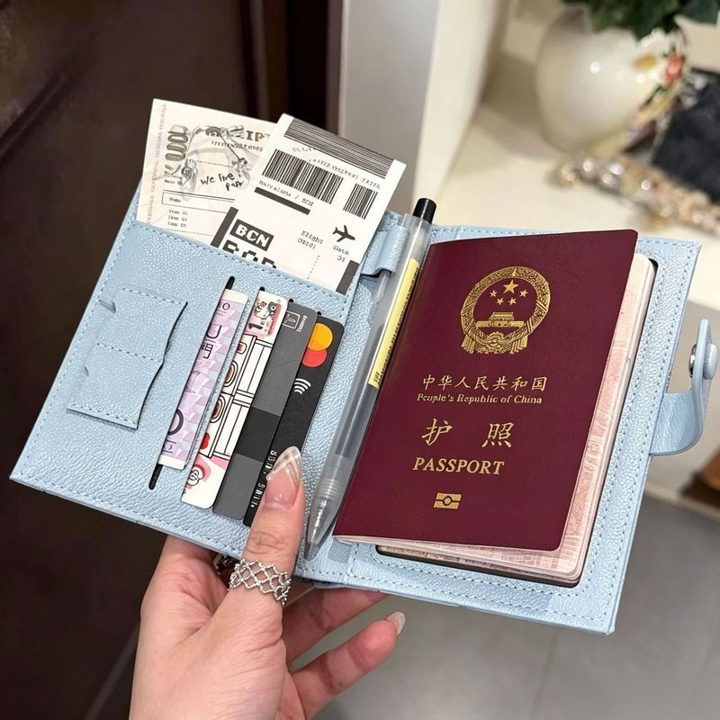 Rfid Zero Bag สไตล์ขายดี Caviar Passport Bag Passport Bag Passport Holder Snap Button Air Ticket Bag