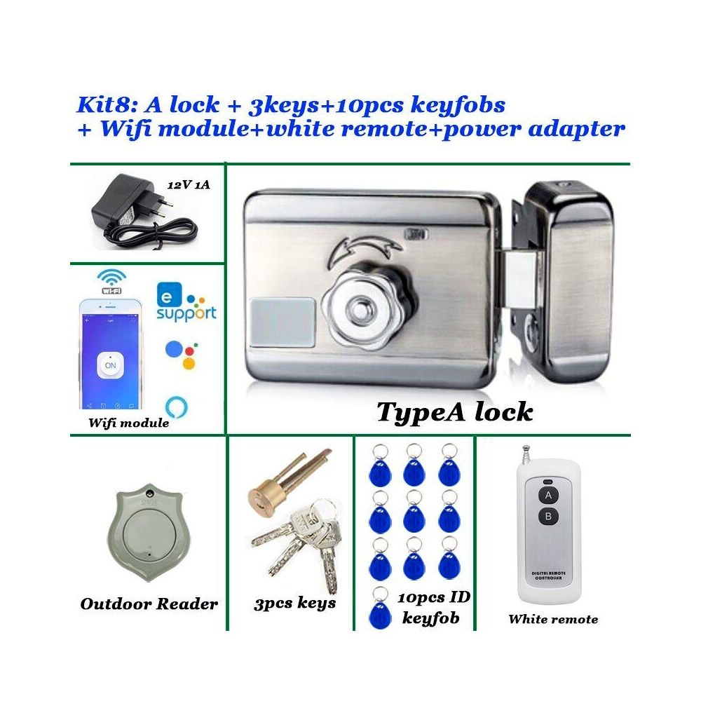 12V Ewelink โทรศัพท์รีโมทคอนโทรลล็อคประตูไฟฟ้า Wifi ปลดล็อคระบบควบคุมการเข้าถึงประตูล็อคอัตโนมัติเปิ