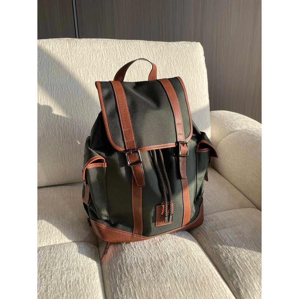 [Old Fairy] Pure Original longchamp boxford longchamp Backpack Large-ความจุกระเป๋า longchamp Retro L