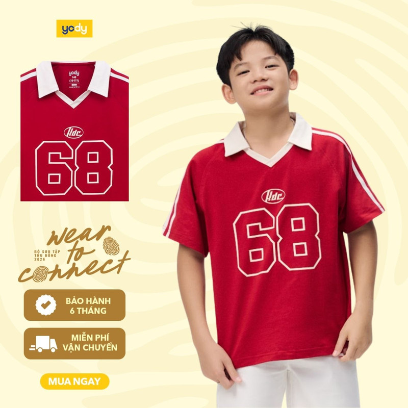 YODY Form Relax เสื้อโปโลเด็ก Raglan Sleeve ICPO26S002