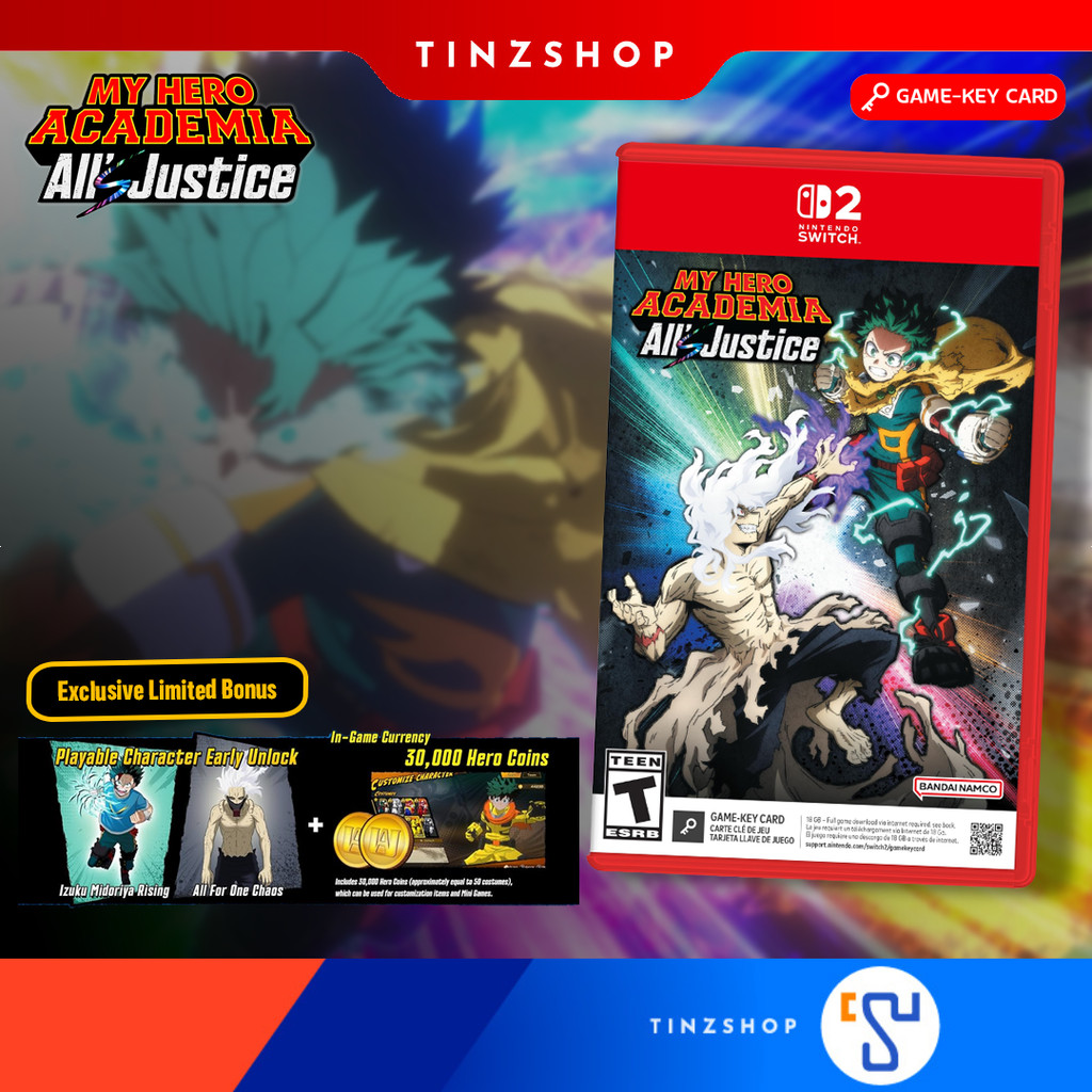 [เกมใหม่ พร้อมส่ง] Switch 2 Game My Hero Academia  All’s Justice Zone Asia / Game Key Card