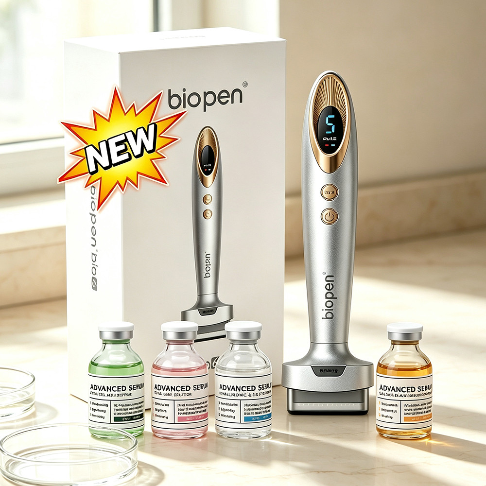 Bio Pen Bio 6 EMS Derma Stamp ไฟ LED อุปกรณ์ความงาม 35ml Dr Stamp Advanced Essence Serum