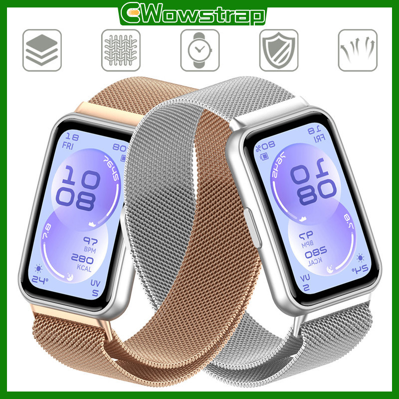 สายรัดโลหะลูป Milanese สายรัดข้อมือสแตนเลสแม่เหล็ก อุปกรณ์เสริม for Huawei Band 11/ 11 Pro 10 9 8 NFC
