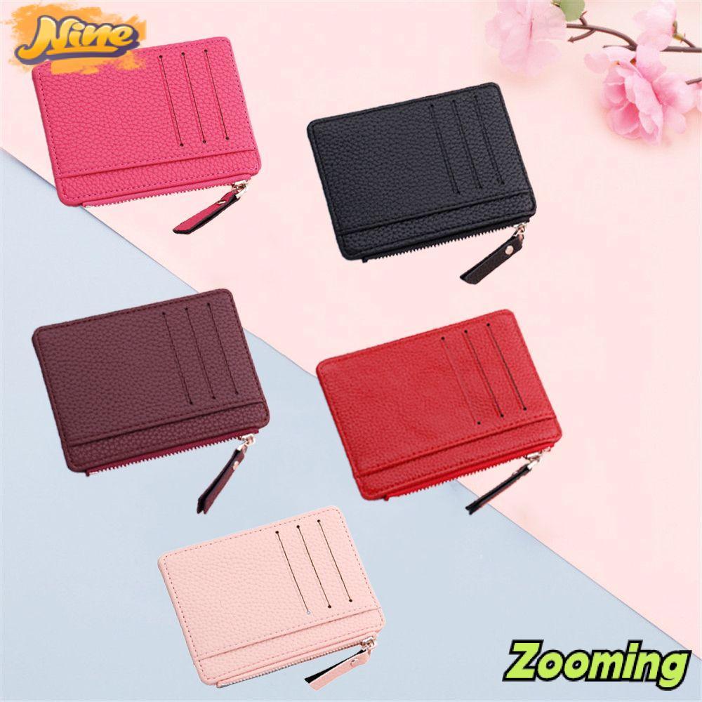ZOOMING Wallet Multi-card Bit Zipper Pocket Coin Bag หนัง PU สําหรับผู้หญิง