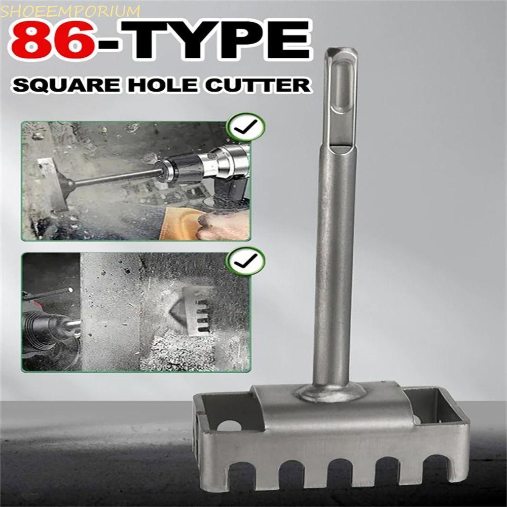 SHOEEMPORIUM Square Socket Puncher, Square-handle 4 Pits Punch Square Hole Cutter, Round-handle 2 Gr