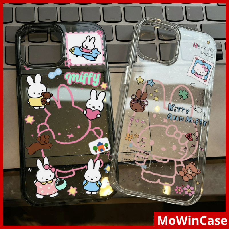 โมวิน - เคส ทีพียู แบบใสพร้อมผงกากเพชร เข้ากันได้กับเคส iPhone 11, เคส iPhone 16 Pro Max, ของเล่น Mi
