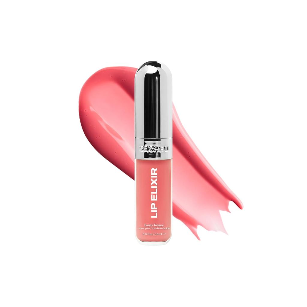 Sacheu Lip Elixir Hydrating Lip Gloss, High-Shine, Bunny Tongue (สีชมพู) O4TS