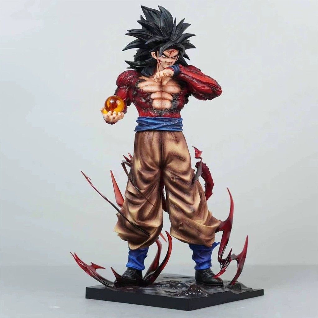 Super Saiyan LK Crazy Wind Super Four Goku GK รูปปั้น Battle Damaged ฉากตกแต่งโมเดล