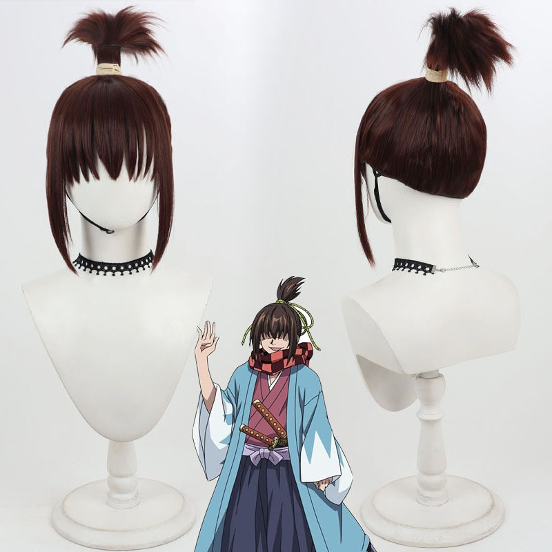 Record of Ragnarok Okita Souji Cosplay Wig, Simulation Scalp Top, Integrated High Ponytail, Heat‑Res