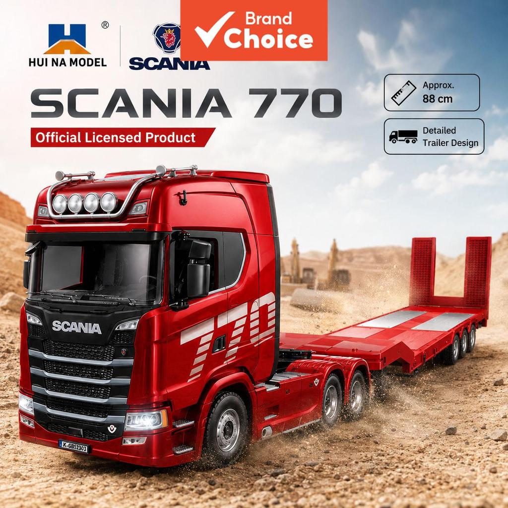 HUINA 1502 รถพ่วงขนส่งแบบโลว์โหลดเดอร์ สเกล 1:18 ควบคุมด้วยรีโมท เหมาะเป็นของขวัญและของเล่นสะสม