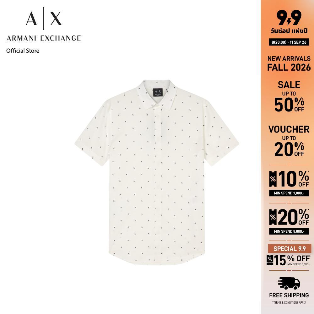Armani Exchange เสื้อเชิ้ตผู้ชาย รุ่น XM000624-AF13184-F0198 สีขาว