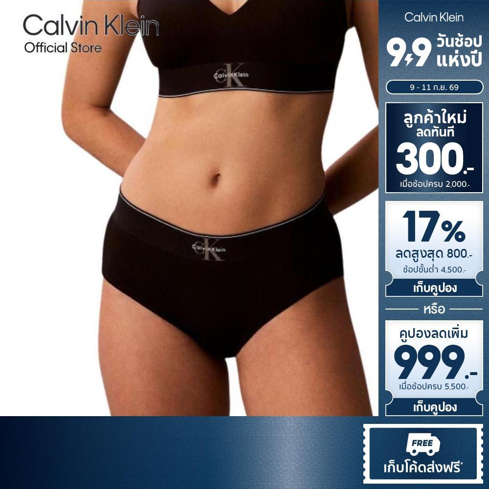 CALVIN KLEIN กางเกงในผู้หญิง Graphic Monogram Microfiber ทรง Hipster รุ่น QF8878AD UB1 - สีดำ