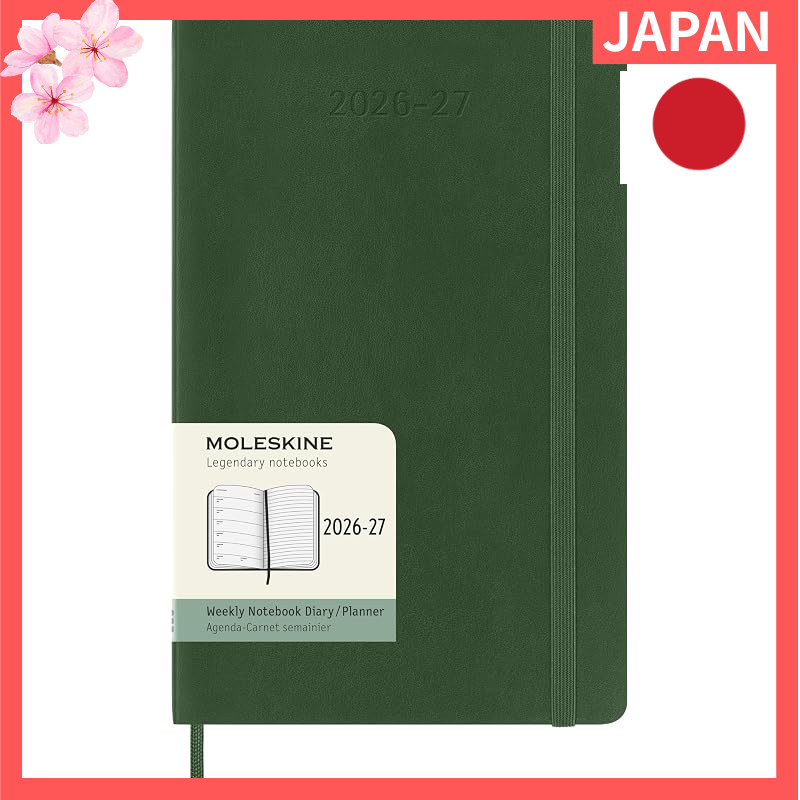 Moleskine 2026 Planner, July Start, 18-Month Weekly Diary, Large Size (W 13 cm × H 21 cm), Soft Cove