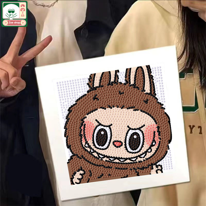 bubu ภาพครอสติสคริสตัล ภาพวาดเพชร Diamond Painting DIY ภาพติดเพชรพร้อมกรอบรูป ลายการ์ตูนสุดน่ารัก diy ของขวัญ