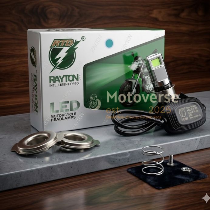 MATA S3M Rayton M02D ไฟ LED มอเตอร์ไซค์ 3 ด้าน 30-35W AC/DC H4 H6 พร้อมพัดลม – Super Bright