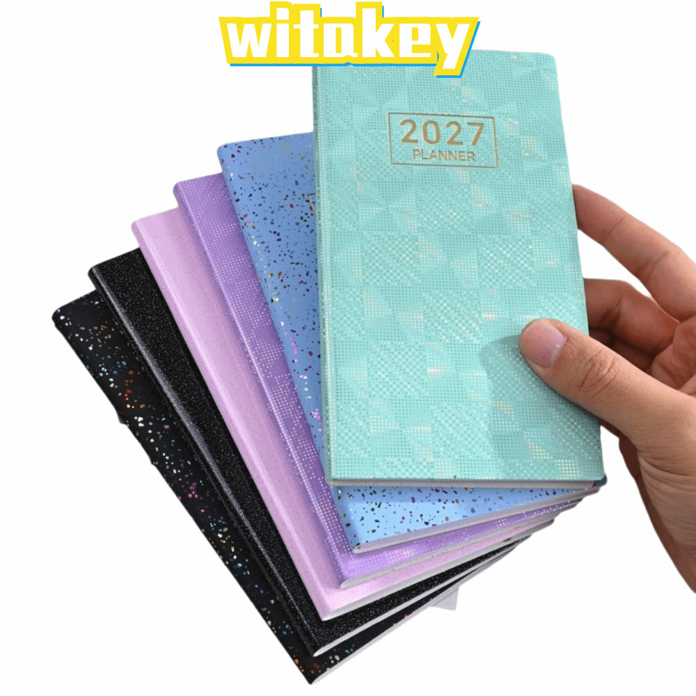 WITAKEY A6 Planner Notebook, 2027 หลากสี 2027 Planner, ซับในแบบพกพา Weekly Planner หน้า Scheduling ร