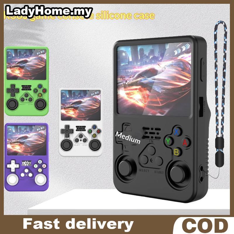 La เคสซิลิโคนสําหรับคอนโซลเกมมือถือ R36S, 360° Full Cover Shoproof & Anti-Scratch Skin Game Accessor