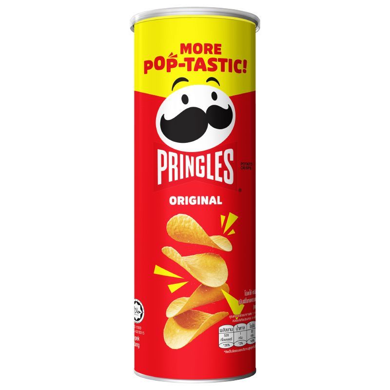 พริงเกิลส์มันฝรั่งทอดกรอบรสดั้งเดิม 102กรัม Pringles Potato Chip Original 102g.