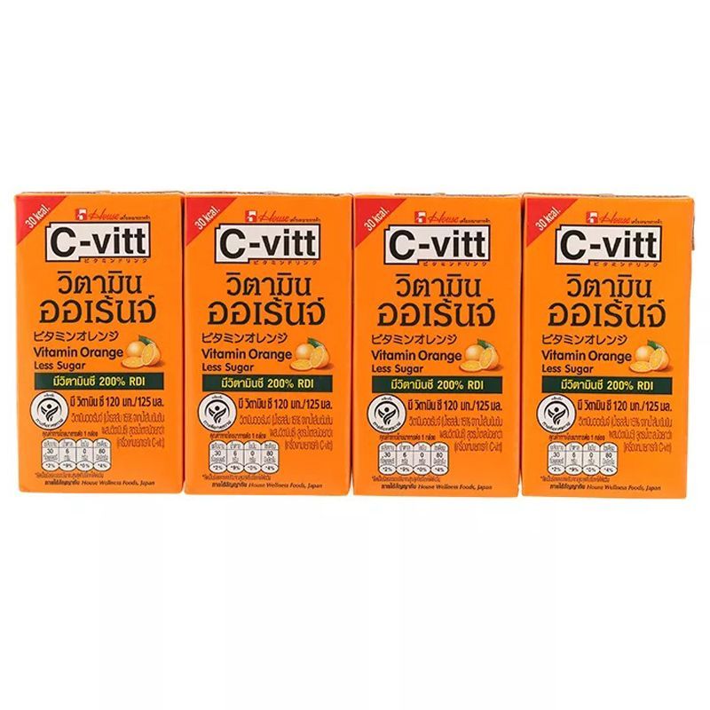 ซีวิทวิตามินออเร้นจ์ 125มล. แพค 4 C Vitt Vitamin Orange 125ml. Pack 4
