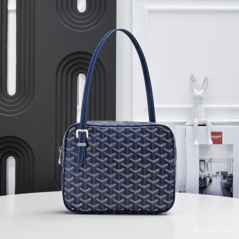 ZV8V คลังสินค้าพร้อม Goyard Goyard Goyard กระเป๋าผู้ชายผู้หญิงสไตล์เดียวกันคู่สุนัขฟันกระเป๋า Presby