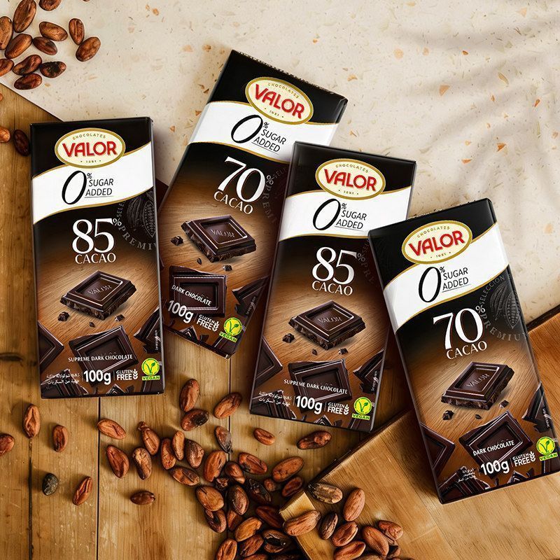 สเปนนําเข้า VALOR VALOR Dark Chocolate 100g ของว่างสบายๆ 70%/85% โกโก้ Sharing Block 9-11