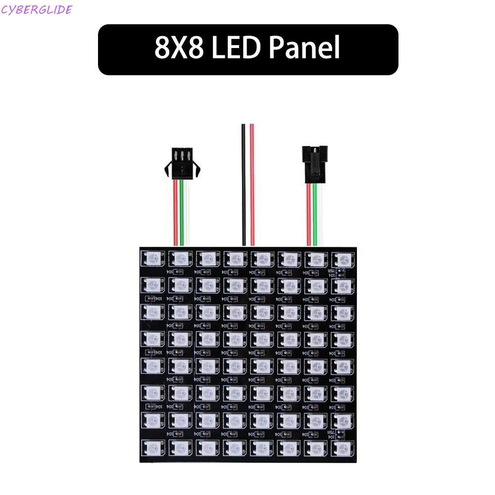 CYBERGLIDE WS2812B แผง LED, RGB Full Color ยืดหยุ่น LED Matrix, LED Strip DC5V 8x8 16x16 8x32 รูปแบบ