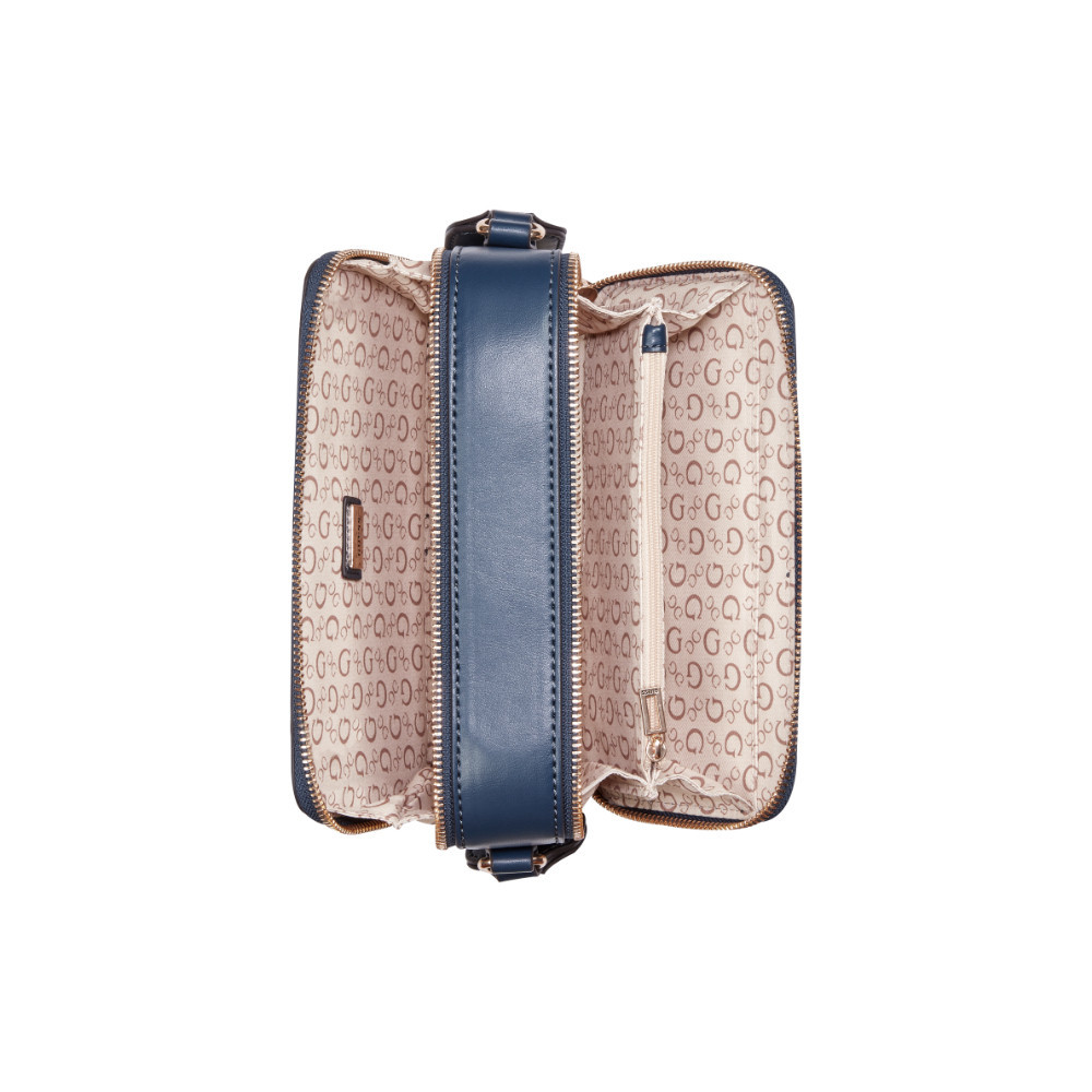 GUESS حقيبة كروس CARRARA Mini بسحاب — كحلي — صورة 4