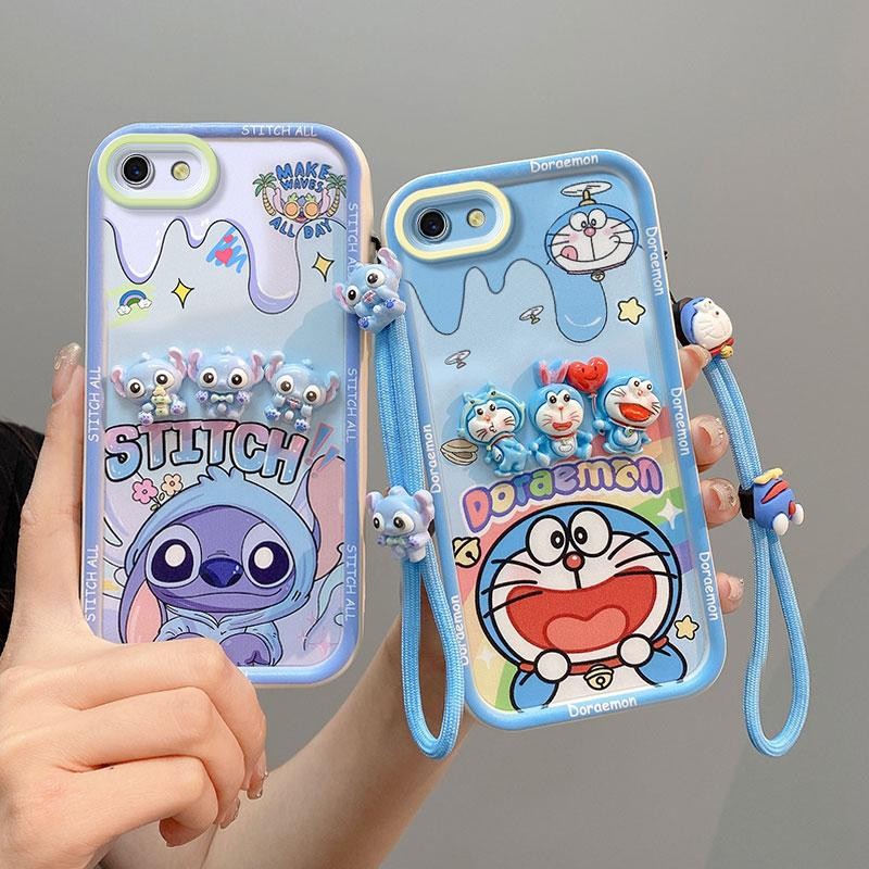 ปลอก เหมาะสําหรับ vivo Y81, Y81i, 1808, 1812, 1803, 1808i เคสโทรศัพท์ตุ๊กตา 3D การ์ตูน, ฝาครอบป้องกันสร้างสรรค์น่ารักกันกระแทกพร้อมเชือกเส้นเล็กเดียวกัน