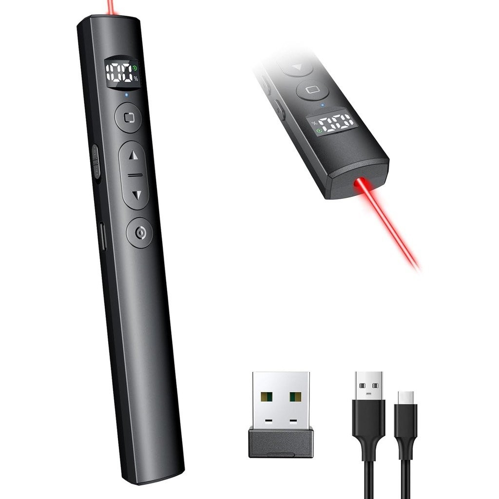 Rechargeable Presentation Clicker with Laser Pointer for Powerpoint Presentations Powerpoint Clicker