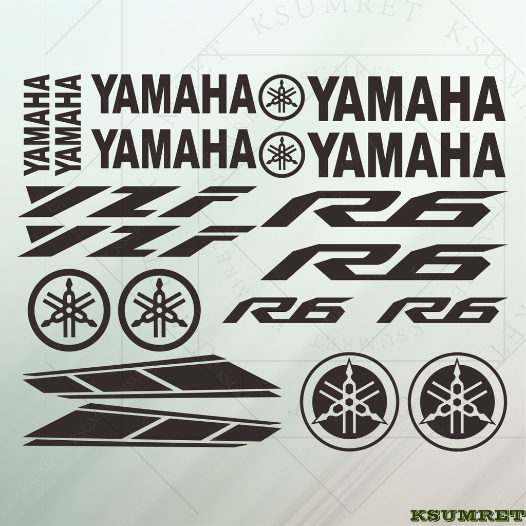 For Yamaha R6 Logo Sticker Motorcycle Decal Helmet Emblem