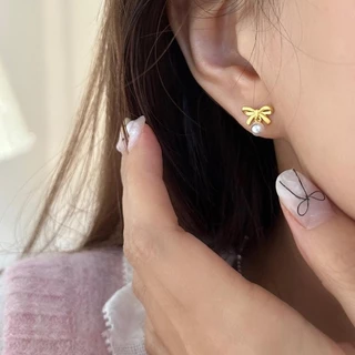 ของขวัญ ให้แฟน ต่างหูโบว์ แฟชั่น เรียบหรู เหมาะสำหรับผู้หญิงโจ๊กเกอร์