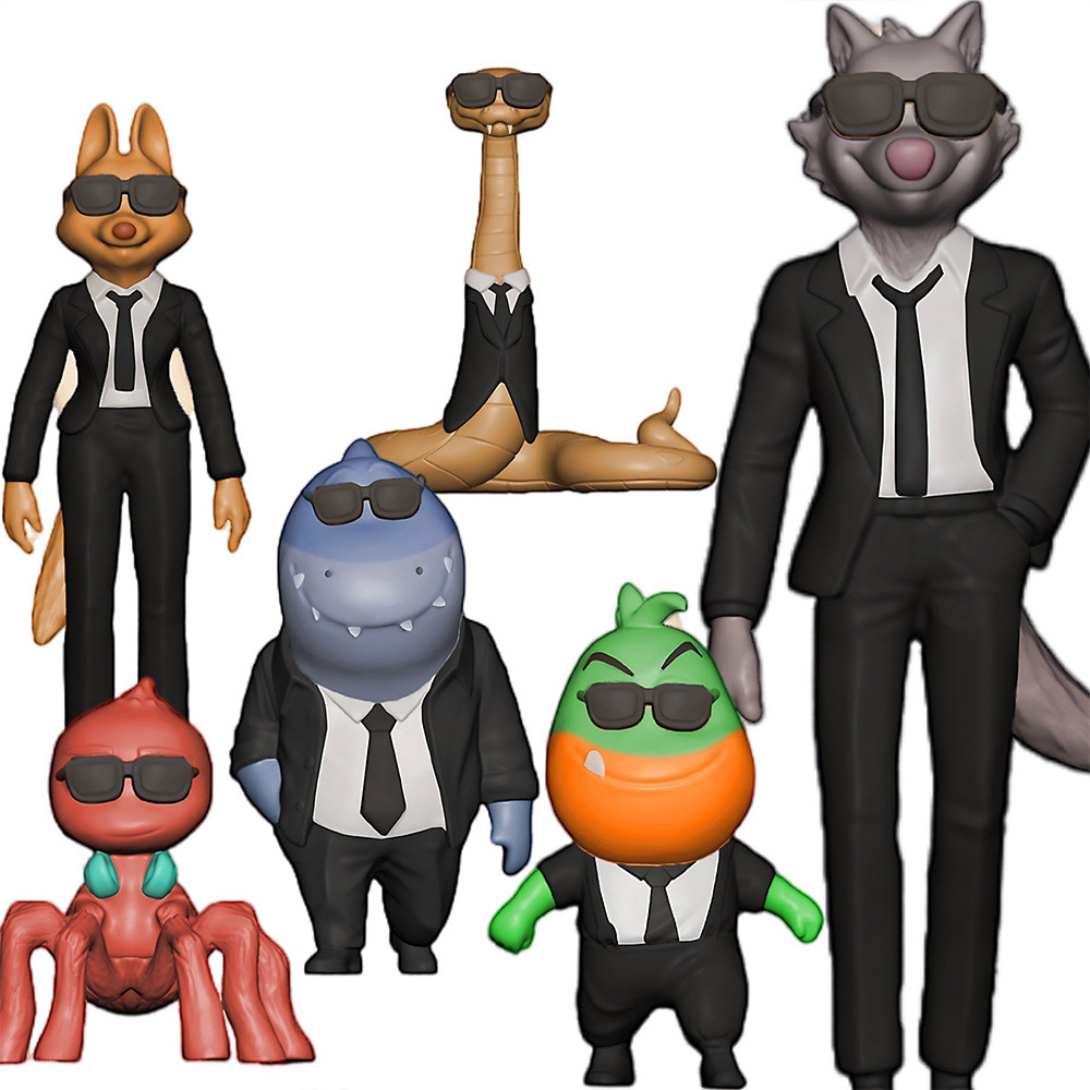 6pcs The Bad Guys Mr. Wolf Mr. Snake Action Figure Model Toys