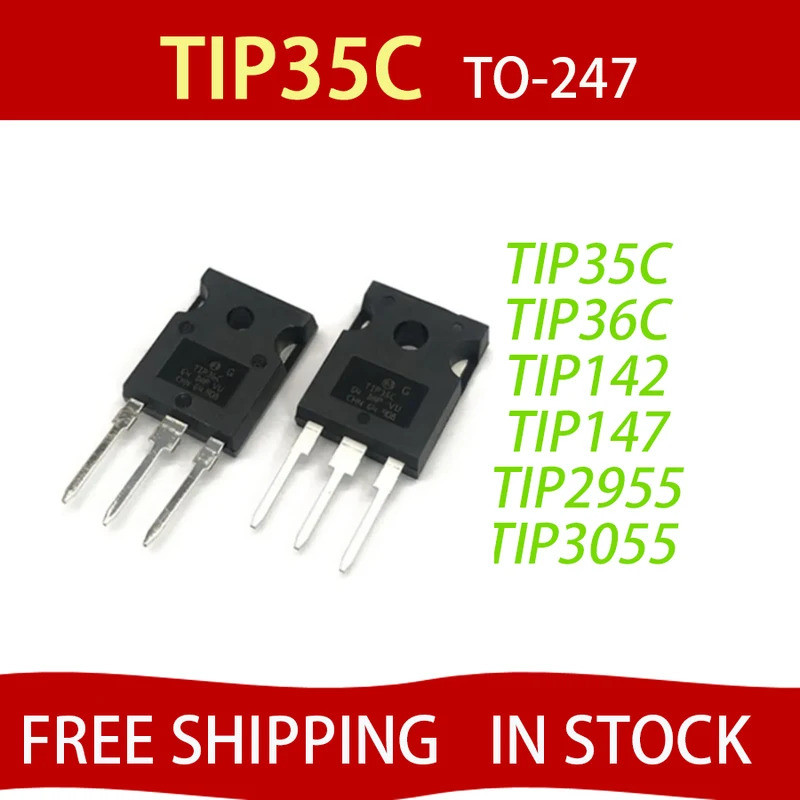 5PCS TIP35C TIP36C TIP142 TIP147 TIP2955 TIP3055 TO-247 NPN TIP35 TIP36 Field Effect ทรานซิสเตอร์