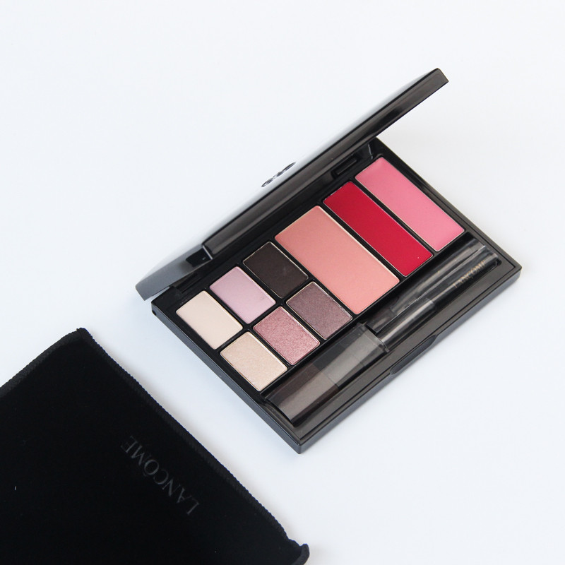 Lancome Lancome Pure Pocket Makeup Box Travel Tray Eyeshadow Pressed Powder Blush Lipstick Lip Brush