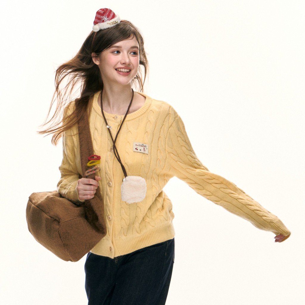 ฤดูใบไม้ร่วง Twist เสื้อกันหนาวรอบคอแจ็คเก็ตผู้หญิงสไตล์เกาหลีหวานถักเสื้อสเวตเตอร์ถัก High-End Top 