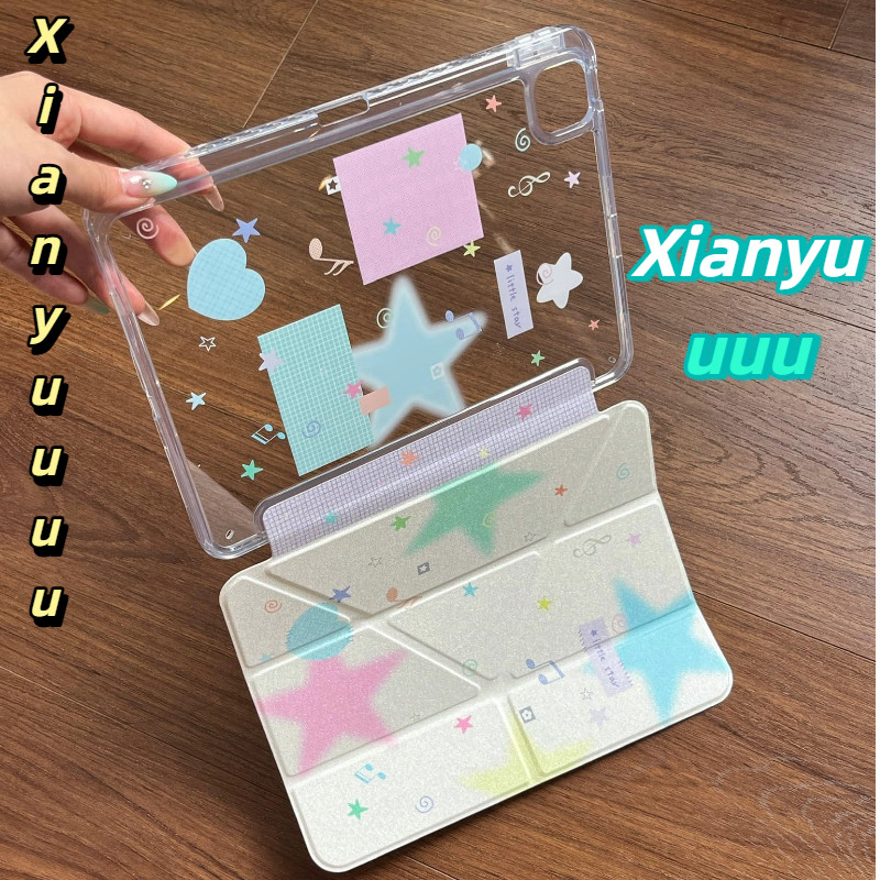 INS สีสัน Graffiti Star หมายเหตุสําหรับ IPad10.2 Shell Ipad7th 5th Gen10/11 3 + Y ฝาครอบ Mini6 Pad Air6/7 11/13 นิ้ว Air4/5 10.9 Anti-fall กรณี Pro11 M2 Ipad12.9 ฝาครอบป้องกันการดัด
