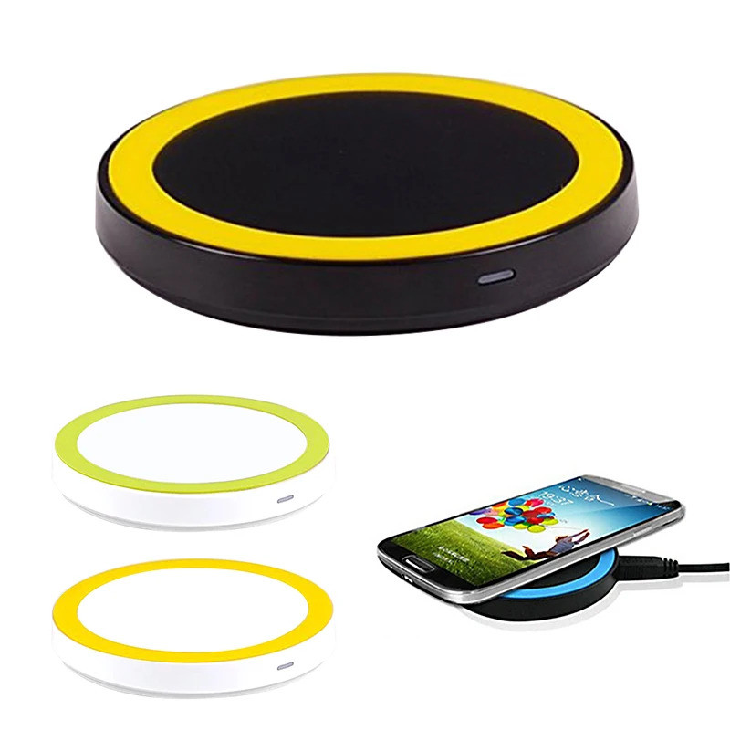 Universal 9 สี Qi Wireless Charger Ultra Thin แบบพกพา Fast Charger เหมาะสําหรับ Note5, S6, S6 Edges,