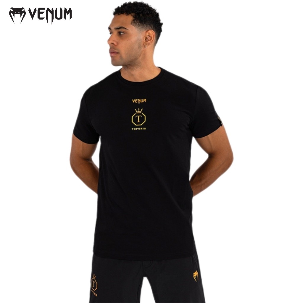 VENUM x TOPURIA เสื้อยืดฝ้ายสำหรับการฝึกฝนมวยและมวยไทย พร้อมสวมใส่ในการออกกำลังกายทั่วไป