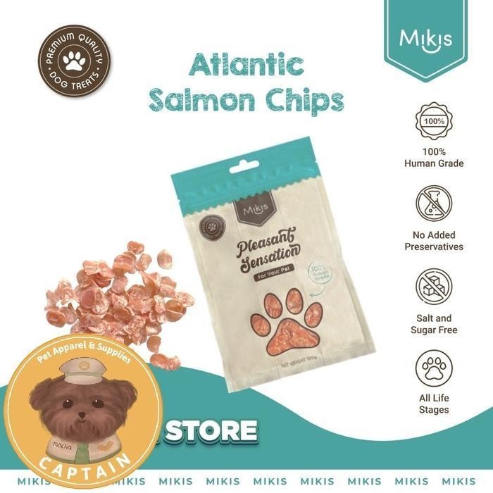 [33] MIKIS DOG SNACK SALMON CHIPS DEHYDRATED DOG TREATS NATURAL DOG SNACK