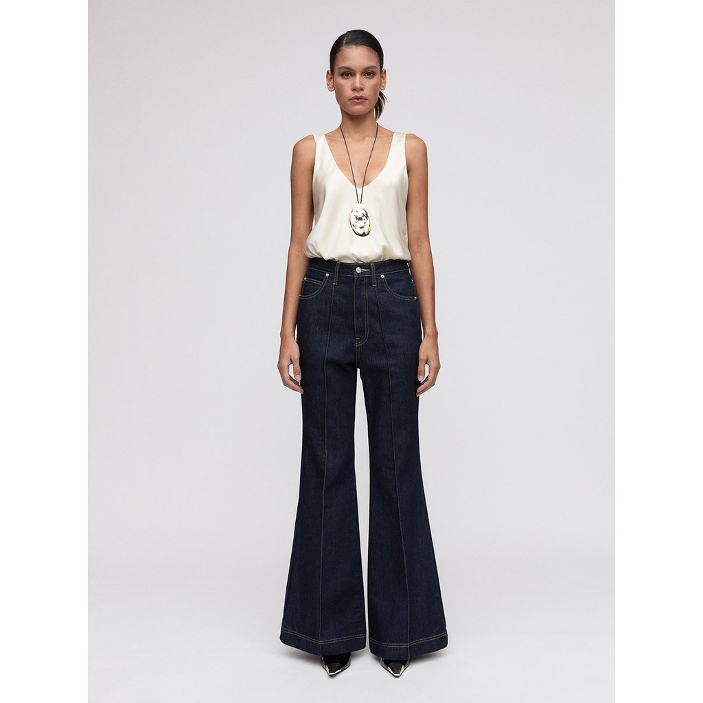 [Pomelo] กางเกงยีนส์ขาม้าเอวสูง / High Waist Flared Jeans — صورة 6